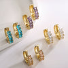 Wholesale French Niche Luxury Copper Plated Zircon Earrings For Women Retro Geometric Style
