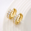 Wholesale French Niche Luxury Copper Plated Zircon Earrings For Women Retro Geometric Style