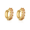 Wholesale French Niche Luxury Copper Plated Zircon Earrings For Women Retro Geometric Style