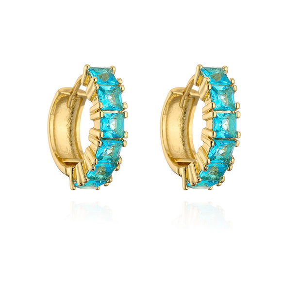 Wholesale French Niche Luxury Copper Plated Zircon Earrings For Women Retro Geometric Style