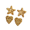 Wholesale French Retro All Match Style Starfish Love Earrings In Stainless Steel With Star And Heart Shape Electroplated