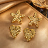 Wholesale French Retro All Match Style Starfish Love Earrings In Stainless Steel With Star And Heart Shape Electroplated
