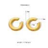 Wholesale French Retro C Shaped Stainless Steel Ear Clip Earrings With 18K Gold Plated High Grade Ear Buckle And Vacuum Real Gold Electroplating In Pvd Furnace