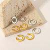 Wholesale French Retro C Shaped Stainless Steel Ear Clip Earrings With 18K Gold Plated High Grade Ear Buckle And Vacuum Real Gold Electroplating In Pvd Furnace