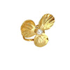 Wholesale French Retro Elegant Simple Pearl Flower Stainless Steel Ring For Women With Electroplating