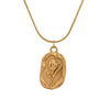 Wholesale French Retro Embossed Tulip K Goldplated Titanium Steel Pendant Necklace For Women