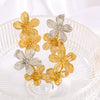 Wholesale French Retro Flower Suit Tassel Earrings In Stainless Steel With 18K Gold Plated Electroplating And Geometric Flower Design