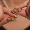 Wholesale French Retro Geometric Ferris Wheel Faceted Hexagonal Opal Stainless Steel Goldplated Women's Earrings
