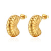 Wholesale French Retro Geometric Semicircle Hollow Stainless Steel 18K Goldplated Women's Earrings