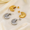 Wholesale French Retro Geometric Semicircle Hollow Stainless Steel 18K Goldplated Women's Earrings