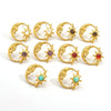 Wholesale French Retro Geometry Natural Stone Inlaid Stainless Steel Earrings