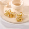 Wholesale French Retro Gold Flower And Leaf Tassel Earrings Stainless Steel 18K Vacuum Plated In Furnace For Women