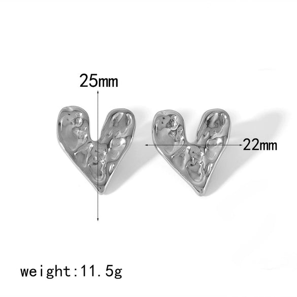 Wholesale French Retro Light Luxury Design Stainless Steel Jewelry Suit With Love Water Drops Bell Pattern Electroplated For Women
