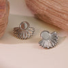 Wholesale French Retro Light Luxury Niche Stainless Steel Fanshaped Irregular Round Medieval Style Geometric Earrings With Stamping Process