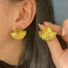 Wholesale French Retro Light Luxury Niche Stainless Steel Fanshaped Irregular Round Medieval Style Geometric Earrings With Stamping Process
