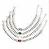 Wholesale French Retro Metal Bracelet With Cuban Chain Emerald Zircon Stainless Steel Geometric Styling Electroplating Treatment