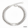 Wholesale French Retro Metal Bracelet With Cuban Chain Emerald Zircon Stainless Steel Geometric Styling Electroplating Treatment