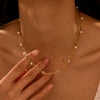 Wholesale French Retro Multilayered Stainless Steel Geometric Necklace For Women With Electroplating