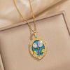Wholesale French Retro Oil Dropping Baroque Freshwater Pearl Light Luxury Enamel Painted Flower Pendant Necklace In Copper With Geometric Shape And Dripping Oil Process
