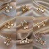 Wholesale French Retro Pearl Earrings With 925 Silver Needles Alloy Material Geometric Pattern And Diamondencrusted Design For Women