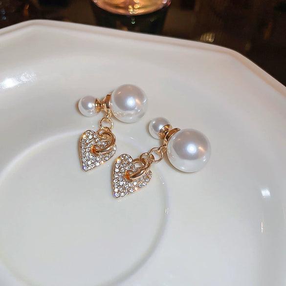 Wholesale French Retro Pearl Earrings With 925 Silver Needles Alloy Material Geometric Pattern And Diamondencrusted Design For Women