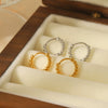 Wholesale French Retro Simple Geometric Stainless Steel Handthrown Ball Electroplated Earrings For Women