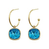 Wholesale French Retro Square Zircon Earrings Stainless Steel Electroplated For Women