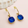 Wholesale French Retro Square Zircon Earrings Stainless Steel Electroplated For Women