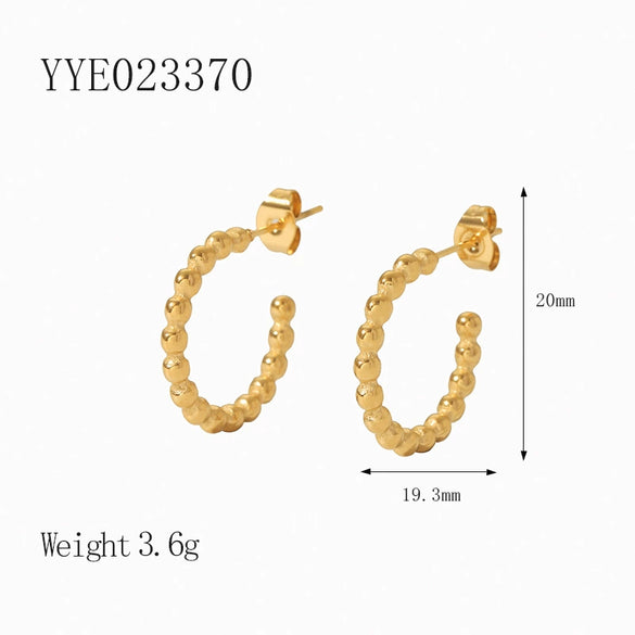 Wholesale French Retro Stainless Steel Drop Shape Earrings 18K Gold Plated With Vacuum Real Gold Electroplating In Pvd Furnace For Women