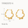 Wholesale French Retro Stainless Steel Drop Shape Earrings 18K Gold Plated With Vacuum Real Gold Electroplating In Pvd Furnace For Women