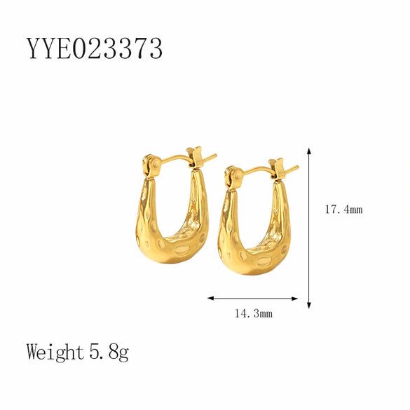 Wholesale French Retro Stainless Steel Drop Shape Earrings 18K Gold Plated With Vacuum Real Gold Electroplating In Pvd Furnace For Women