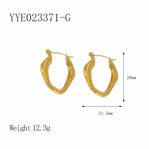 Wholesale French Retro Stainless Steel Drop Shape Earrings 18K Gold Plated With Vacuum Real Gold Electroplating In Pvd Furnace For Women