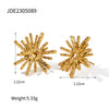 Wholesale French Retro Stainless Steel Geometric Half Hollow Sun Earrings Jewelry With Electroplating