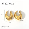 Wholesale French Retro Stainless Steel Heart Shaped Love Earrings With Vacuum Real Gold Electroplating In Pvd Furnace For Women