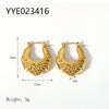 Wholesale French Retro Stainless Steel Heart Shaped Love Earrings With Vacuum Real Gold Electroplating In Pvd Furnace For Women