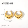 Wholesale French Retro Stainless Steel Heart Shaped Love Earrings With Vacuum Real Gold Electroplating In Pvd Furnace For Women