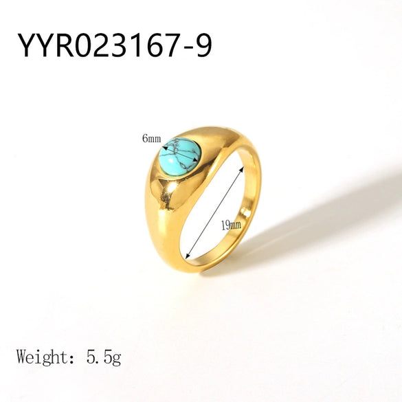 Wholesale French Retro Stainless Steel Ring With Geometric Design 18K Gold Plated By Vacuum Real Gold Electroplating In Pvd Furnace For Women