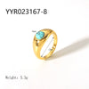 Wholesale French Retro Stainless Steel Ring With Geometric Design 18K Gold Plated By Vacuum Real Gold Electroplating In Pvd Furnace For Women