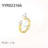 Wholesale French Retro Stainless Steel Ring With Geometric Design 18K Gold Plated By Vacuum Real Gold Electroplating In Pvd Furnace For Women