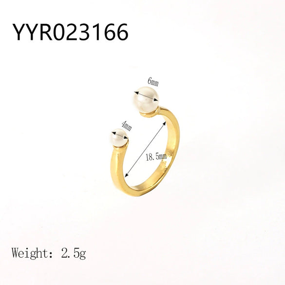 Wholesale French Retro Stainless Steel Ring With Geometric Design 18K Gold Plated By Vacuum Real Gold Electroplating In Pvd Furnace For Women