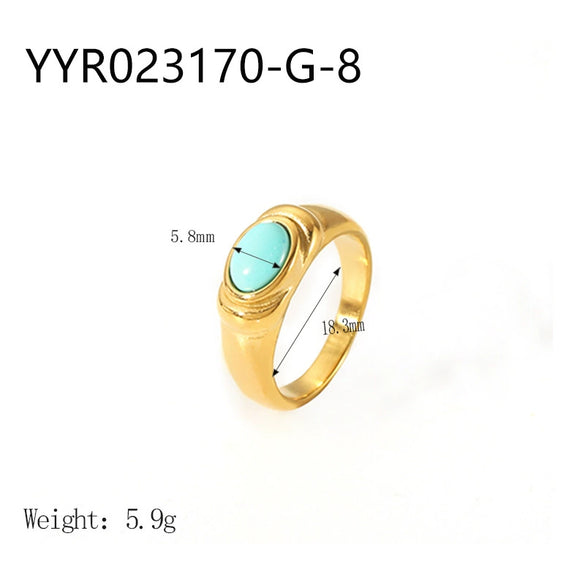 Wholesale French Retro Stainless Steel Ring With Geometric Design 18K Gold Plated By Vacuum Real Gold Electroplating In Pvd Furnace For Women