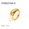 Wholesale French Retro Stainless Steel Ring With Geometric Design 18K Gold Plated By Vacuum Real Gold Electroplating In Pvd Furnace For Women