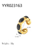 Wholesale French Retro Stainless Steel Ring With Geometric Design 18K Gold Plated By Vacuum Real Gold Electroplating In Pvd Furnace For Women