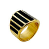 Wholesale French Retro Stainless Steel Ring With Geometric Pattern And Electroplating Treatment For Women