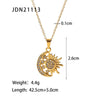 Wholesale French Retro Star Pendant Necklace Titanium Steel Water Ripple Chain Inlaid Zircon Geometric Design For Women