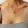 Wholesale French Retro Star Pendant Necklace Titanium Steel Water Ripple Chain Inlaid Zircon Geometric Design For Women
