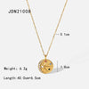 Wholesale French Retro Star Pendant Necklace Titanium Steel Water Ripple Chain Inlaid Zircon Geometric Design For Women