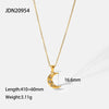Wholesale French Retro Star Pendant Necklace Titanium Steel Water Ripple Chain Inlaid Zircon Geometric Design For Women