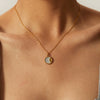 Wholesale French Retro Star Pendant Necklace Titanium Steel Water Ripple Chain Inlaid Zircon Geometric Design For Women