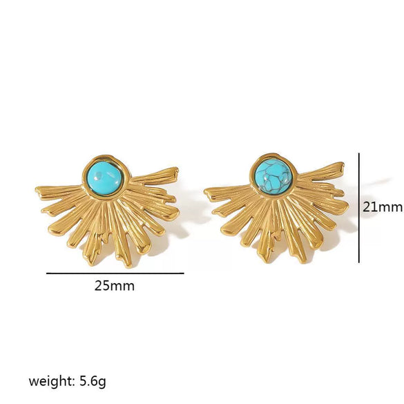 Wholesale French Retro Style Geometric Stainless Steel Electroplated Earrings For Women
